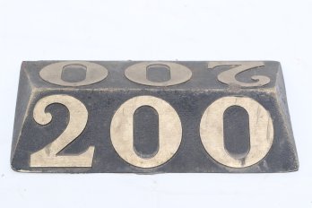 Vintage 1960s Heavy Solid Bronze Prism Golf Yardage Cart Path Marker Number - 200 Yard