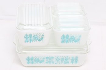 Vintage Pyrex Amish  Butterprint Refrigerator Dishes With Lids 8pc