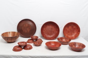 Group Of Vintage Wooden Bowls