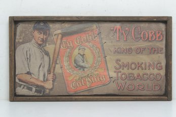 Vintage Style Wood 'Ty Cobb Tobacco Sign'