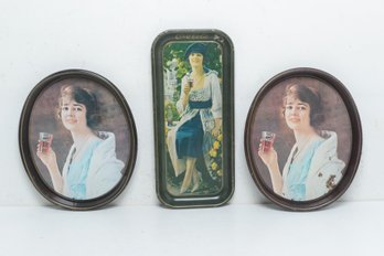 3 Vintage Coca-Cola Advertising Trays