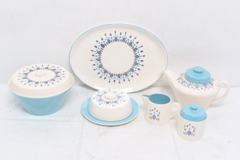 Group Of Vintage Mid Century Swiss Alpine Chalet Serving Pieces