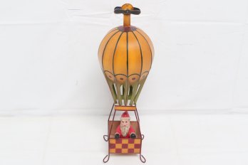 Dept 56 Toy In The Attic Metal Christmas Decor Santa In Hot Air Balloon