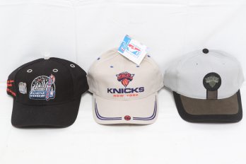Three New York Knicks Collectible Baseball Hats