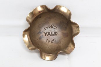 Antique Brass Dish From Yale University Dated March 27 1925