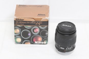 Nikon AF Nikkor 35-80mm F/4-5.6D Lens With Box