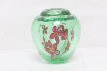 Heavy Green Art Glass Vase/paperweight