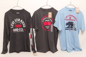 Three Levi Strauss Men's Shirts Size L  New With Tags