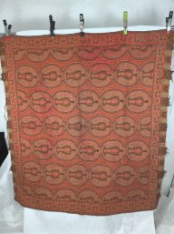 57' X 60' Orange Paisley Fabric
