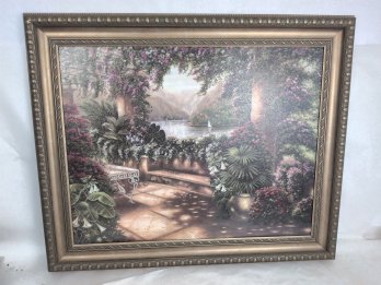 B Brown Framed Landscape Print
