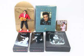 Group Of Elvis Presley Collectibles - Doll, Book, Commemorative Fan Club CD's With Booklet