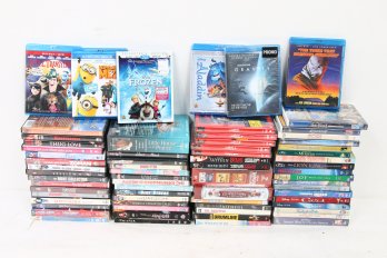 Large Group Of Movie DVDs With Some Blue-ray