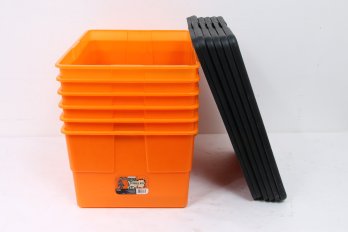 Group Of 6 Sterilite 56qt HALLOWEEN Storage Totes Bins With Lids - Excellent Condition