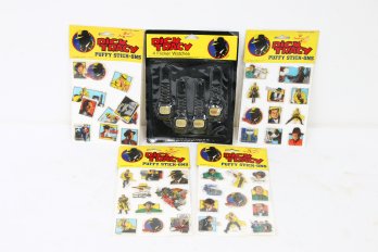 Group Vintage DISNEY Dick Tracy Puffy Stick-ons And Dick Tracy Flicker Watches - NEW