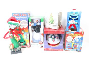 Group Of Large Christmas Decorations Battery Operated - Most Never Displayed And Still In Original Boxes