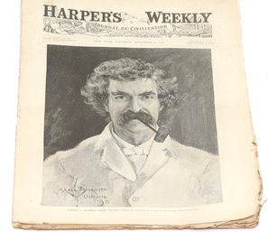 Harper's Weekly, Mark Twain Portrait, Cricket In America, Philadelphia Champion Team 1889, September 26 1891