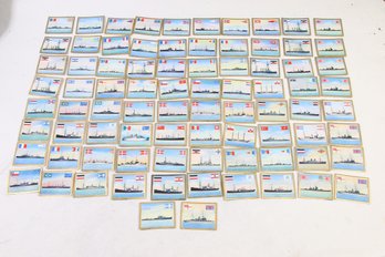 GROUP OF 82 ANTIQUE 1933 SABA GARBATY CIGARETTES TOBACCO SHIP PICTURES CARDS