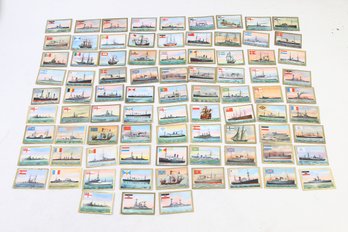 GROUP OF 84 ANTIQUE 1930's SABA GARBATY CIGARETTES TOBACCO SHIP PICTURES CARDS