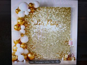 SHIMMER WALL BACKDROP - 24 PCS MEASURING LITTLE OVER 12'X12' EACH
