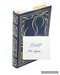 Pop- Culture Icon Dr. Spock Signed Full Leather 1989 Autobiography PEDIATRICIAN & PEACE ACTIVIST