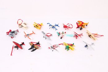 Group Of HALLMARK Christmas Tree Ornaments Including Airplanes