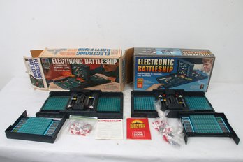 Pair Of Milton Bradley Vintage Electronic Battleship Games
