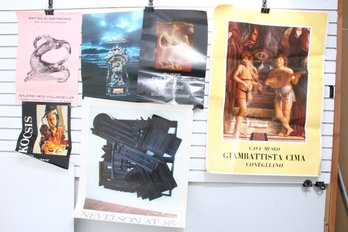 Group Of Vintage Art Advertising Posters For Museums And Galleries