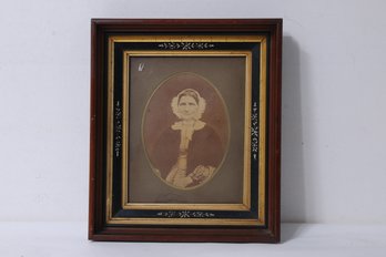 Antique Photograph Framed In A Gorgeous Eastlake Style Wooden Frame