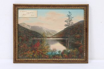 Antique 19th Century Hand Painted Landscape Print - Signed By Charles Sawyer (see Image)