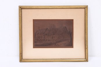 Antique 19th Century Engraving Or Etching Published By Gatty & Dobson Ann Hathaway's Cottage, Shottery