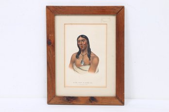 Antique 19th Century Hand Colored Print Of ' A Chippeway Chief '