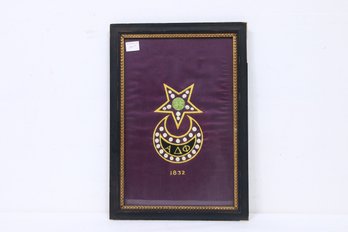 Antique 1832 Embroidered Flag Of Alpha Delta Phi Fraternity