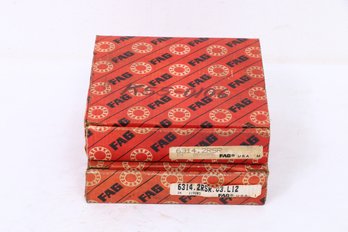 PAIR OF LARGE HEAVY FAG 6314 2RSR C3 BALL BEARING - NEW OLD STOCK