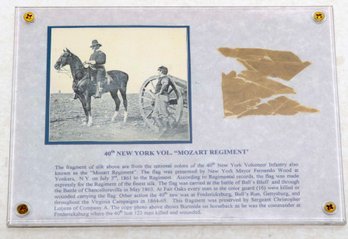 Civil War 40th N.Y. Vols. Flag Relic MOZART REGIMENT