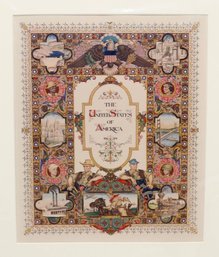 Arthur Szyk, 1947 Lithograph Print  The United States Of America