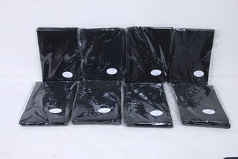 Group Of 8 Professional Polyester Black Round 90' Tablecloths For Weddings, Events, Parties, Etc - NEW