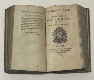 1782 Penses Morales De Divers Auteurs Chinois, Recueillies Et Traduites Du Latin Et Du Russe Par M. Levesque.