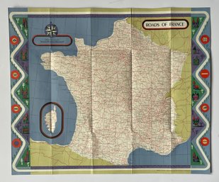 Roads Of France, Large Folding Map Drawn By A. C.