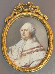 Friedrich Jakob Hill (Artist) Louis XVI Miniature Portrait Of King Louis XVI Of France