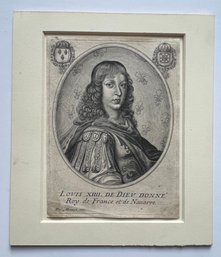 Louis XIII Roy De France Et De Navarre, Printed On Wove Paper Circa 1651