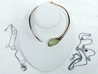 3 Pc. Lot Vintage DESIGNER STAMPED NECKLACES Halston DKNY RLL