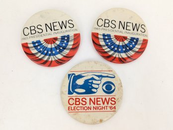 Group Of 3 CBS News Political Pins