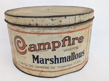 Vintage Large Campfire Marshmallow Tin