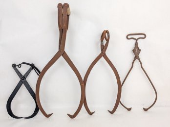 Group Of 4 Vintage Ice Tongs