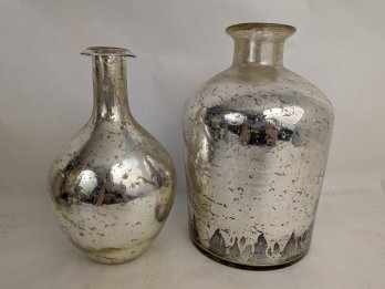 2 Mercury Glass Vases