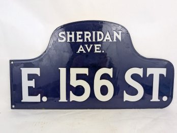 Vintage Double Sided Porcelain New York Street Sign