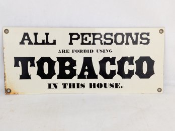 Porcelain No Tobacco Sign