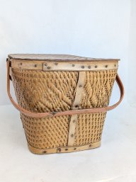 Vintage Red Man Woven Picnic Basket