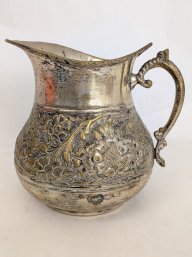 Embossed Brass Pitcher