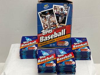 1993 Topps Baseball Cards Series 1 Lot Of 28 Sealed Packs W/ Original Box